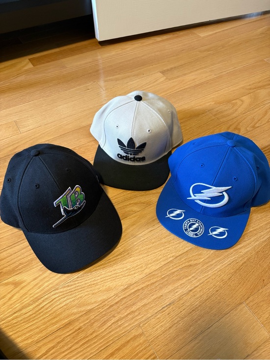 Tampa Bay Rays Lightning Adidas Other - Lot of 3 - Mens Baseball Hat Caps